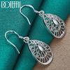 925 Sterling Silver Droplet Shaped Pendant Earrings Fashionable Jewelry