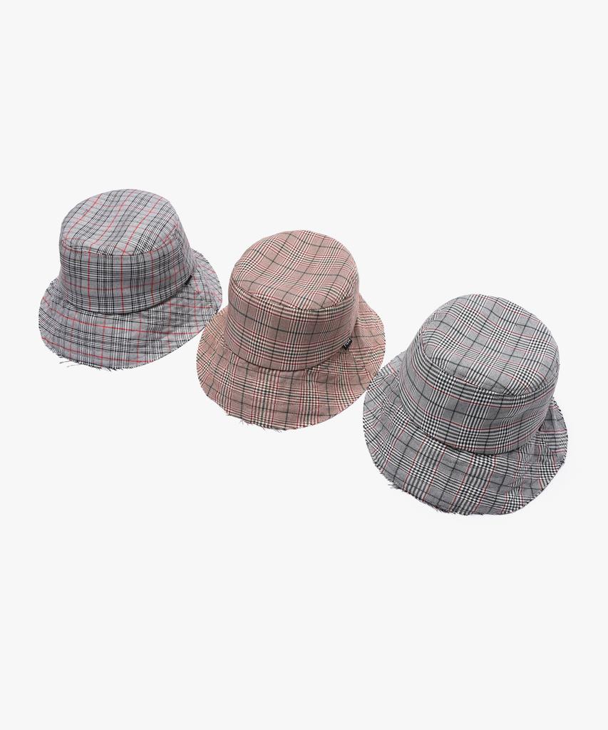 PEACE MAKER Glen Check Bucket (Grey)