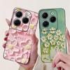 Cover For Tecno Spark 20 Pro Plus Back Bumper Spark 20Pro 20C Colorful Butterfly Flower Painting Phone Case Black Soft Silicone