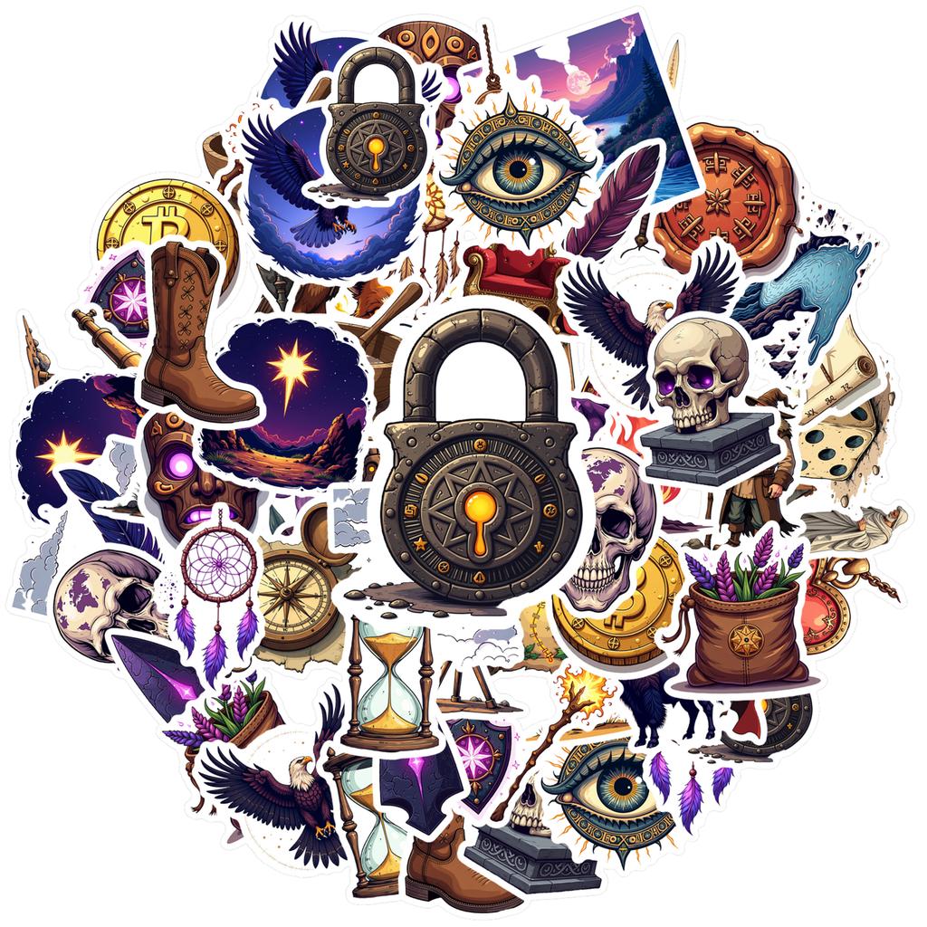 35pcs-100pcs Mystical Fantasy Decals Gothic Occult Stationery Stickers DIY Stickers For Laptop Luggage Phone