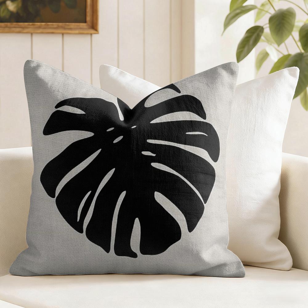 Classic Modern Flowers Cushion Cover Eco Linen Pillow Case DoubleSided Print Breathable Durable Zipper Home Decor Gift
