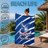 Custom Name Beach Towel Crystal Palace Crest Art Microfiber Beach Towel, Lightweight for Summer Travel, Swimming Pool Fan Birthday Gift