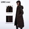 Jinyujie Women's Waist-Cinching Long Puffer Down Jacket