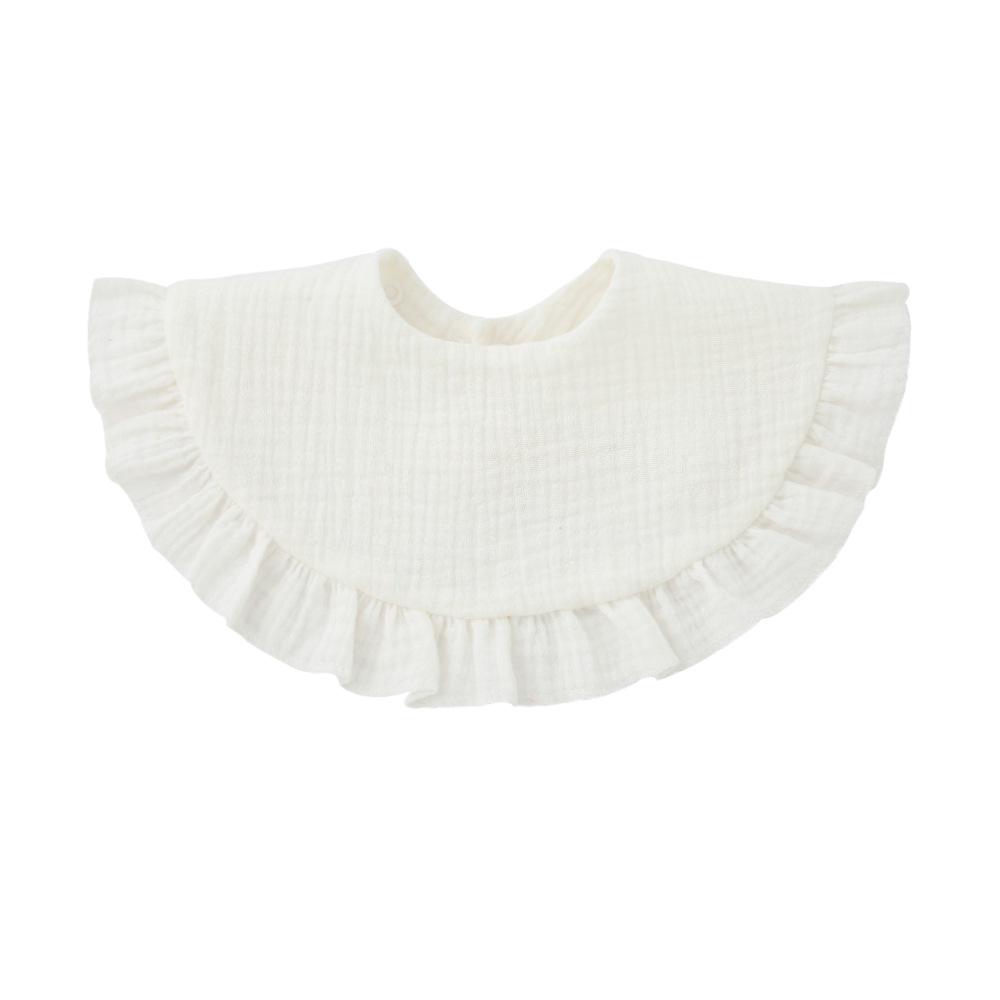 Cute Ruffle Edge Baby Bibs Kids Feeding Anti Dirty Bibs Infant Burp Cloths Newborn Fashion Pure Cotton Feeding Set Accessories