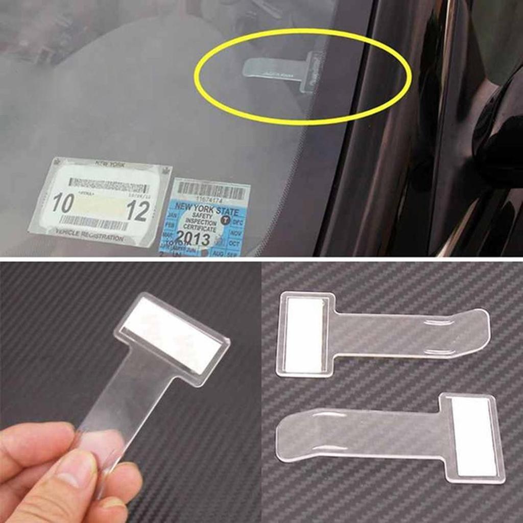 3PCS Auto Ticket Map Mini T-shape Transparent Eco-friendly Ticket Folder for Car Office Home