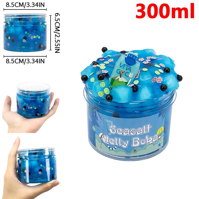 Festliches Slime-Set mit großer Kapazität und knusprigen Kristallen, klebrfreies Jelly-Würfel-Slime-Set, weiche Textur für Weihnachtsfeier-Geschenke