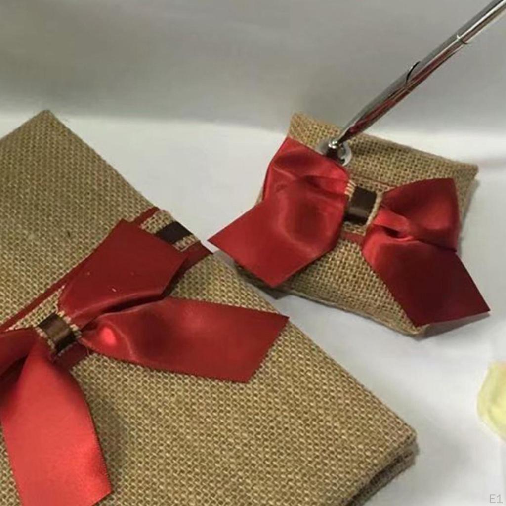 Hessian Rock Hochzeitsgast Stand Set Satin Schleife