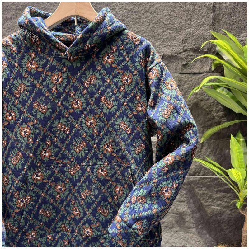 T-shirt Felpa da Uomo Autunno Inverno in Velluto a Maniche Lunghe Nuova Casual Slim con Cappuccio Giacca Top Jacquard Ins
