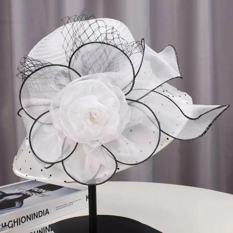 Spring Summer Ladies Hat Big Flower Eugen Sun Hat Shade Fashion Season Shade Summer Sunscreen Breathable bucket hat