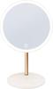 Esteal LED Stand Tabletop Makeup Stepless Color 3 Champagne Adjustable Mirror USB Rechargeable Mirror, Mirror, Bright, Adjustment, Modes, Stylish,