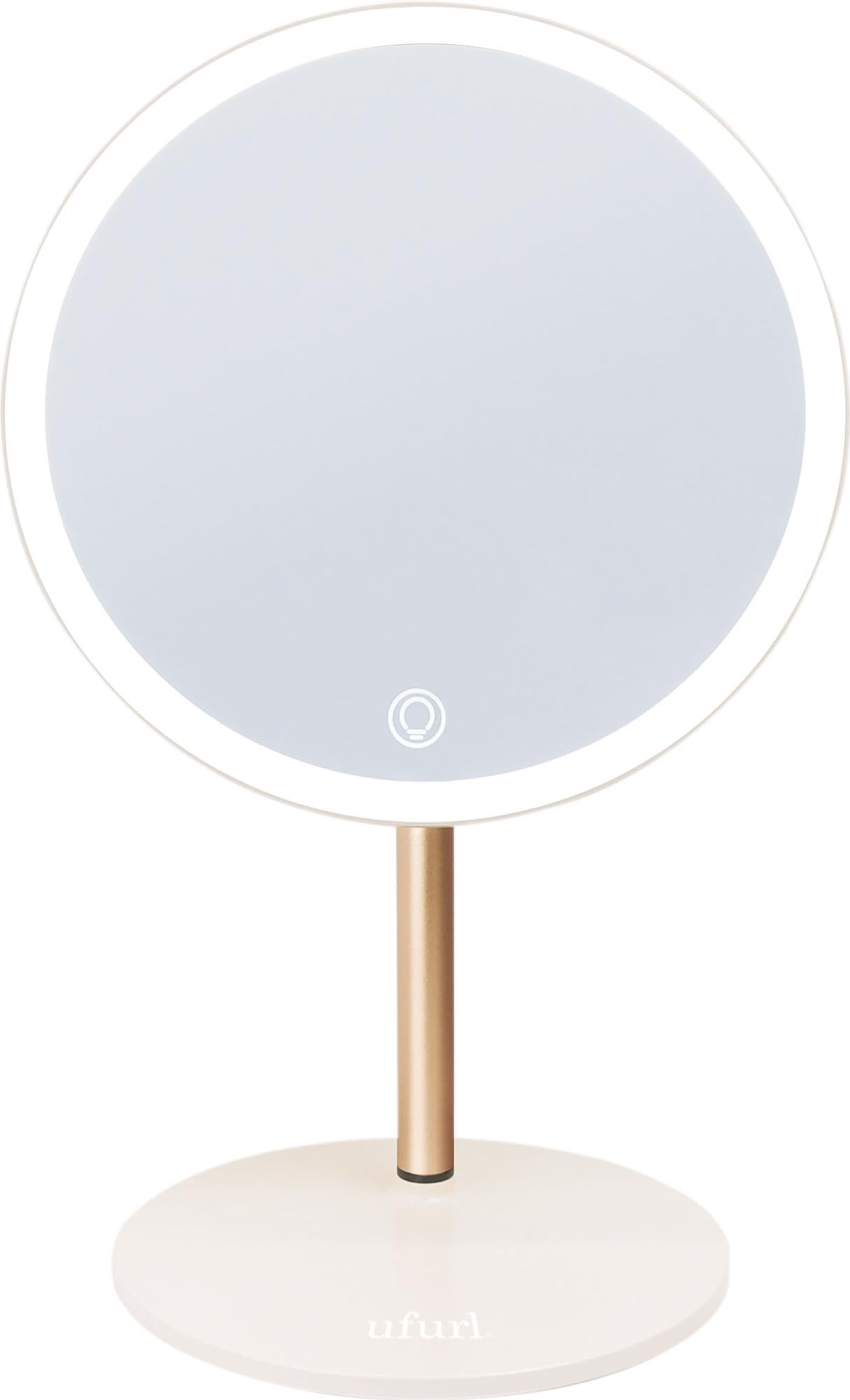 

Esteal LED Stand Tabletop Makeup Stepless Color 3 Champagne Adjustable Mirror USB Rechargeable Mirror, Mirror, Bright, Adjustment, Modes, Stylish, белый