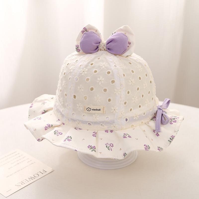 2026 Baby Girl Lace Mesh Bucket Hat - Spring/Summer Fisherman Style Sun Protection