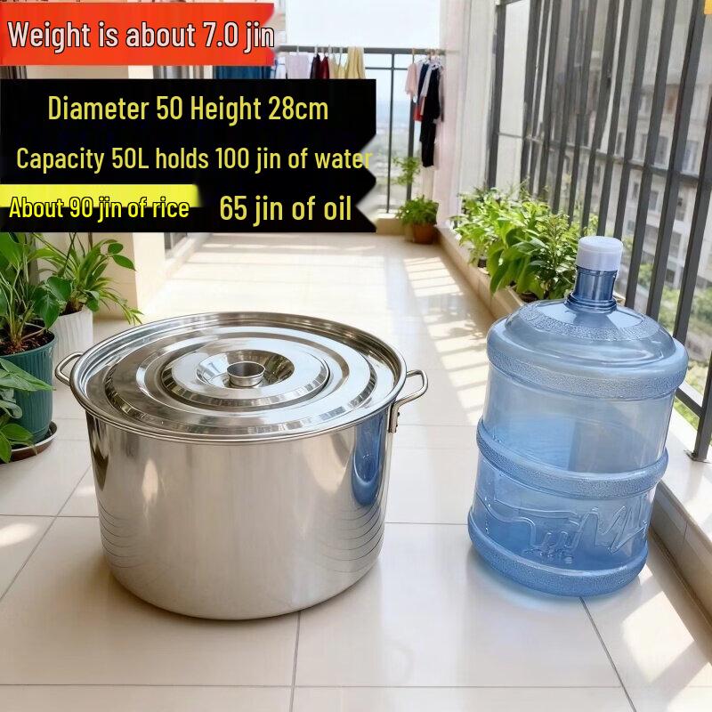 

Commercial Stainless Steel Round Storage Bucket with Lid