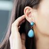 2024 Böhmische Türkis Wassertropfen Blume Ohrringe für Frauen - Retro Stil