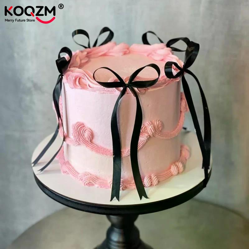 10Pcs Bow Ribbon Cake Decoration Desserts Home Decor Birthday Party Kids Wedding Valentine's Day Evening Events Dessert Decor