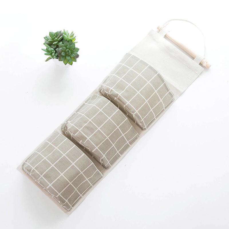 Wall-Mounted Fabric Storage Bag: Hanging Organizer for Bedside or Wardrobe