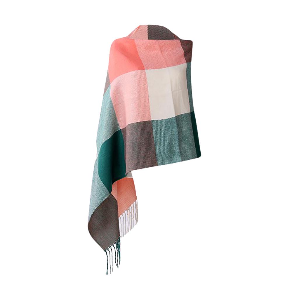 Fashion Women  Plaid Tassel Soft Shawl Wrap Wraps Scarf Scarves