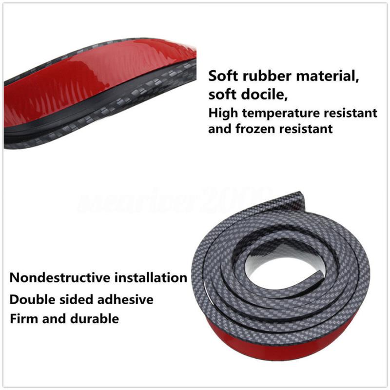 2X 15M Car Fender Flare Extension Wheel Eyebrow Moulding Protector Carbon Fiber