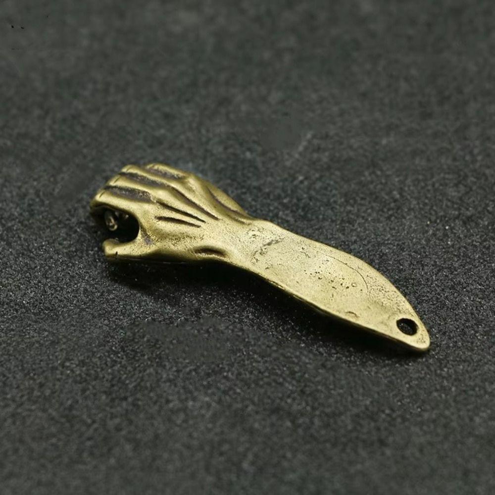 Retro Brass Hand Arm Keychains Waist Hangings Helping Hand Keyring Car Key Ring