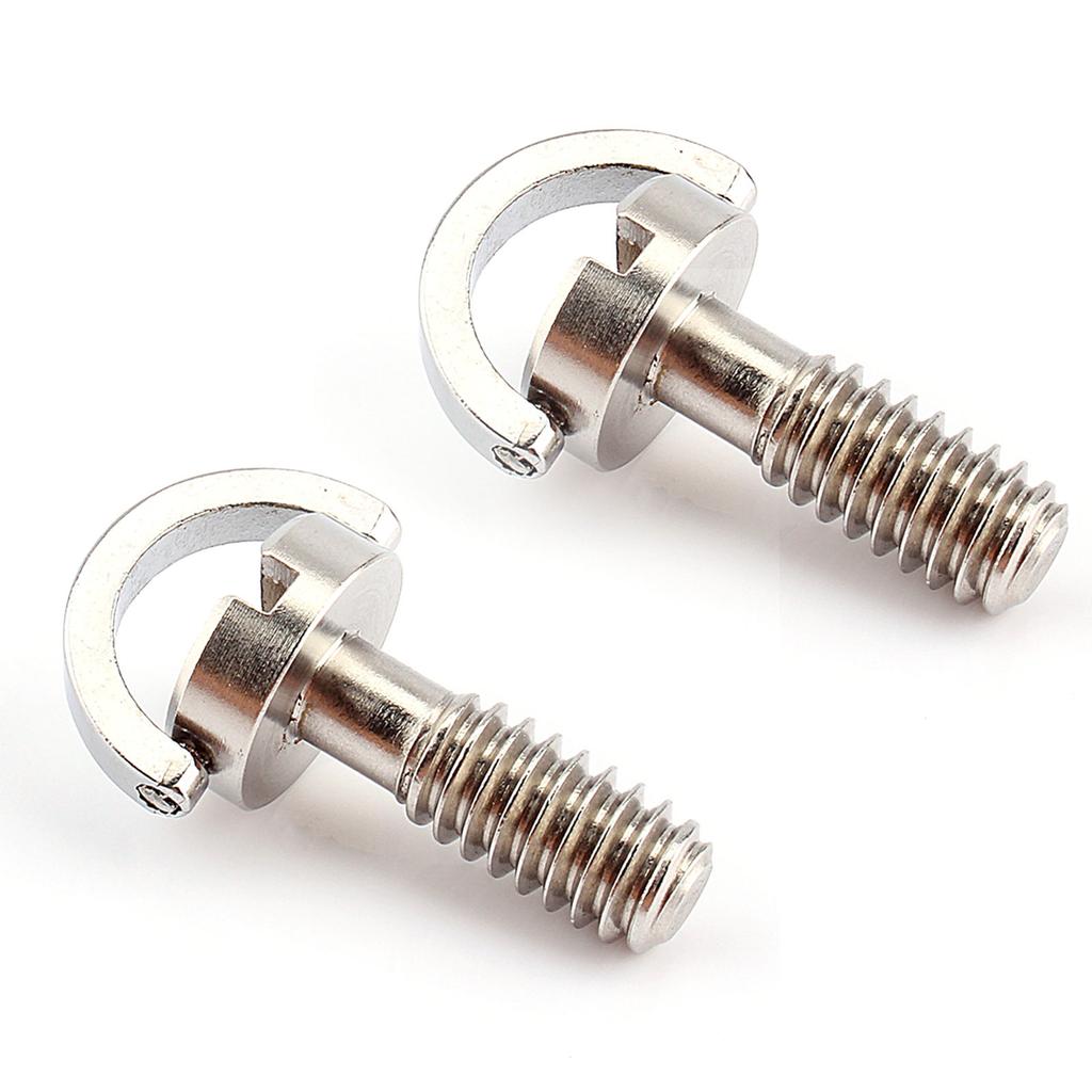 2 Pezzi Viti ad Anello a D per Fotocamera Versione Lunga Acciaio Inossidabile Filettatura da 1/4 di Pollice Viti di Montaggio a Rilascio Rapido per Treppiede Monopiede