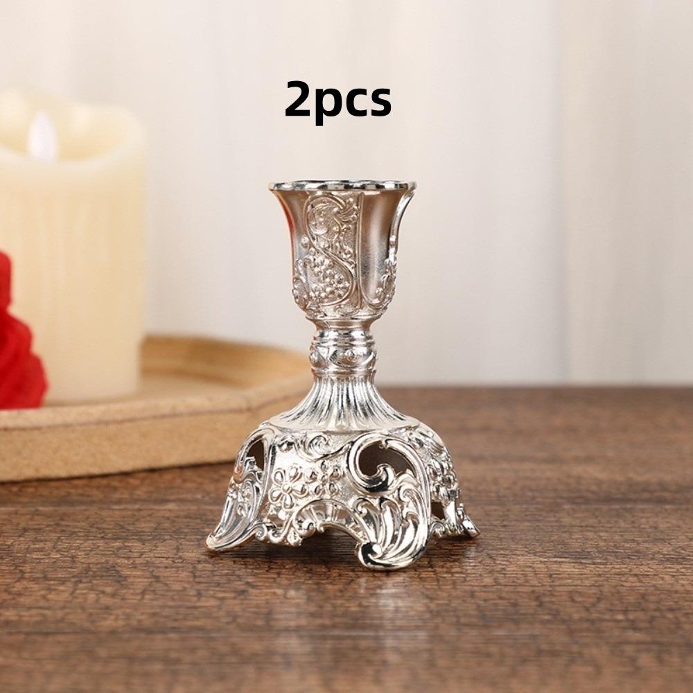 Europejski Styl Klasyczny Stołowe Świeczniki Retro Wykwintne 10/16/18cm Świecznik Dekoracja Domu Metalowy