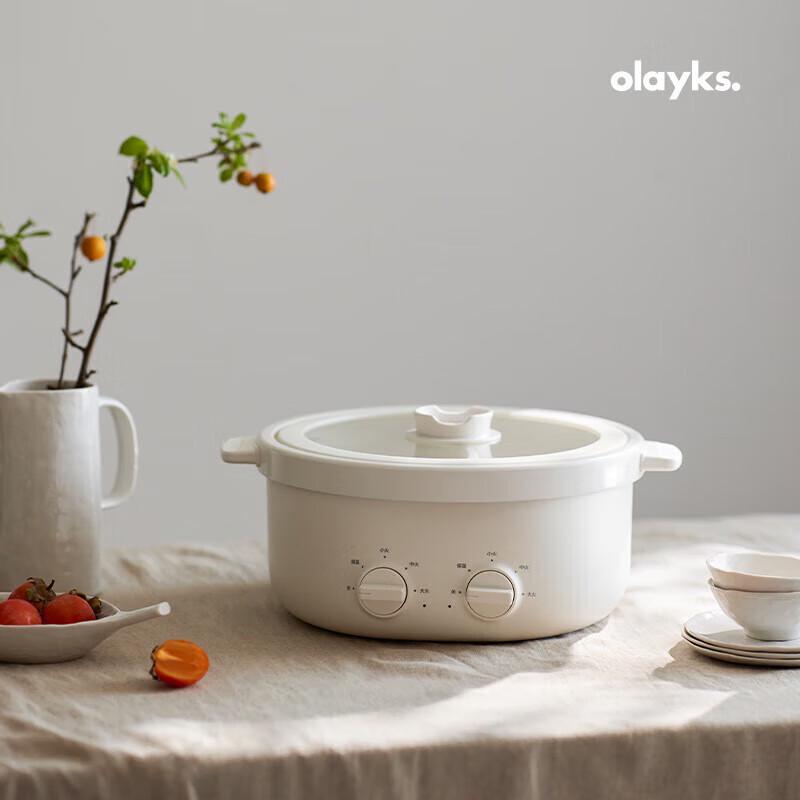 Ouleike 6L Multifunktions-Schmorpfanne mit Trennwand, CN-Stecker (Adapter enthalten)