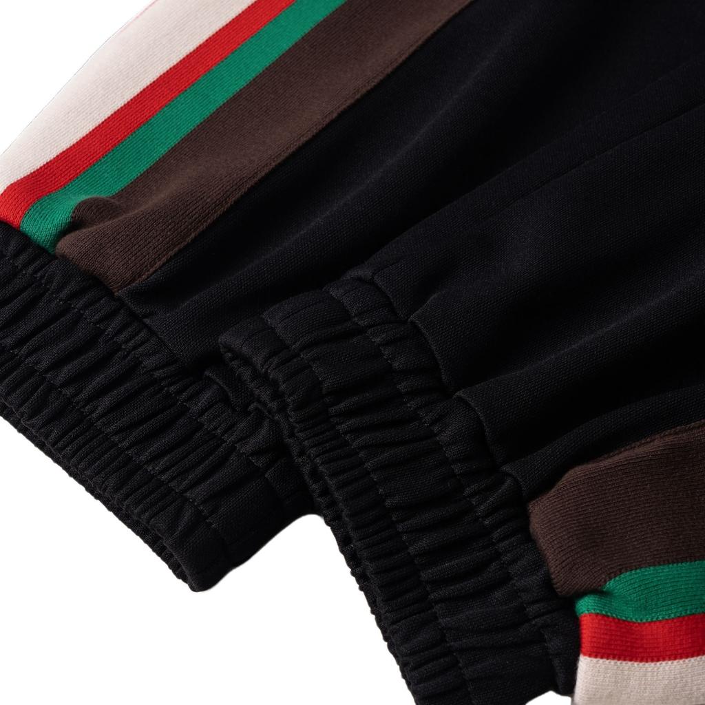 Gucci Knitted Sweatpants Men's Black Moderate Cuffed Pants 615179-XJCFQ-1060