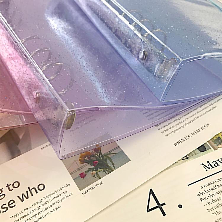 Glittery Jelly Color A5 Binder Po Collect Book&Journal Bonds Notebook Agenda Organizer Planner School Stationery