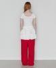 Lense Back Point Boat Neck Half Tee White