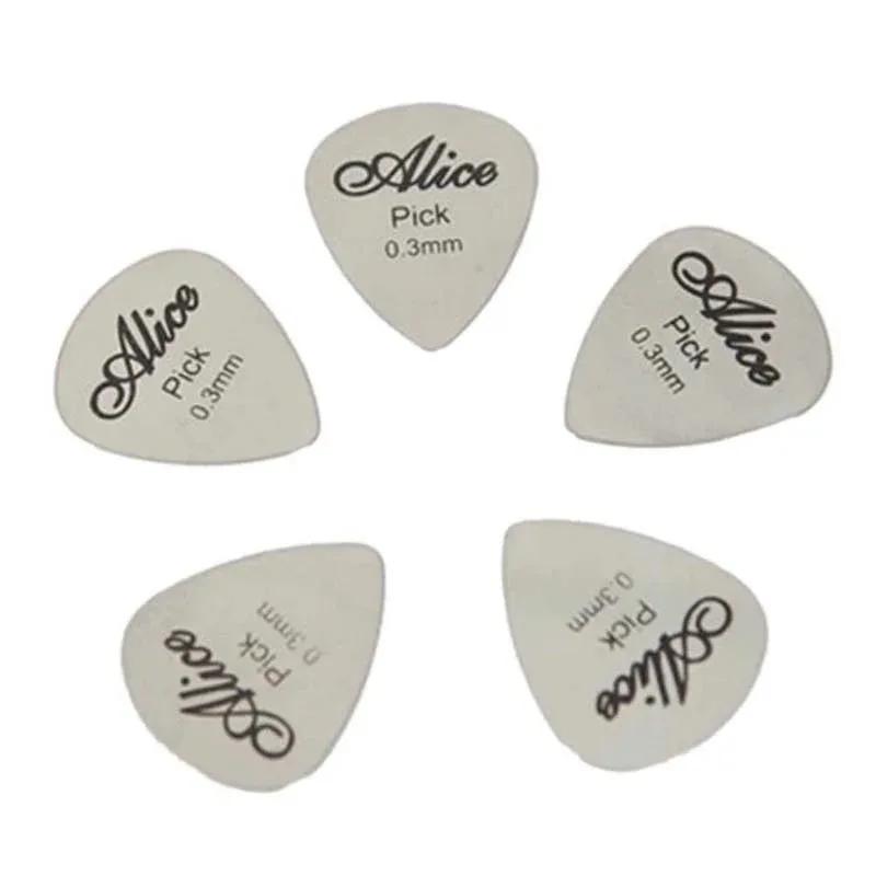20 Pcs Metal Guitar Pick 0.3mm Thin Durable Silver Color Professional Bass Ukelele Picks Wholesale