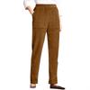 Women's Autumn/Winter Corduroy Elastic Waist Straight-Leg Pants