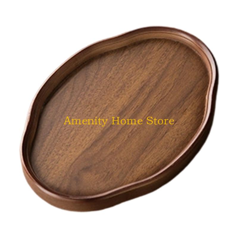 

F26C Modern Wooden Centerpiece Tray Natural Irregular Design Easy Wipe Front For Fruits Cookie Kitchens Counter Decors Living