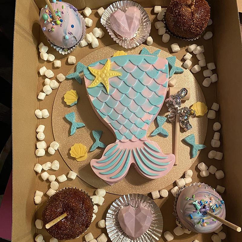 Mermaid Tail Cake Pan Under The Sea Silicone Mold For Baby Shower Birthday Party Chocolate Candy Cupcake Topper Decoration Tools