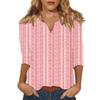Damen T-Shirt mit Stehkragen und 3/4-Ärmeln und Aufdruck