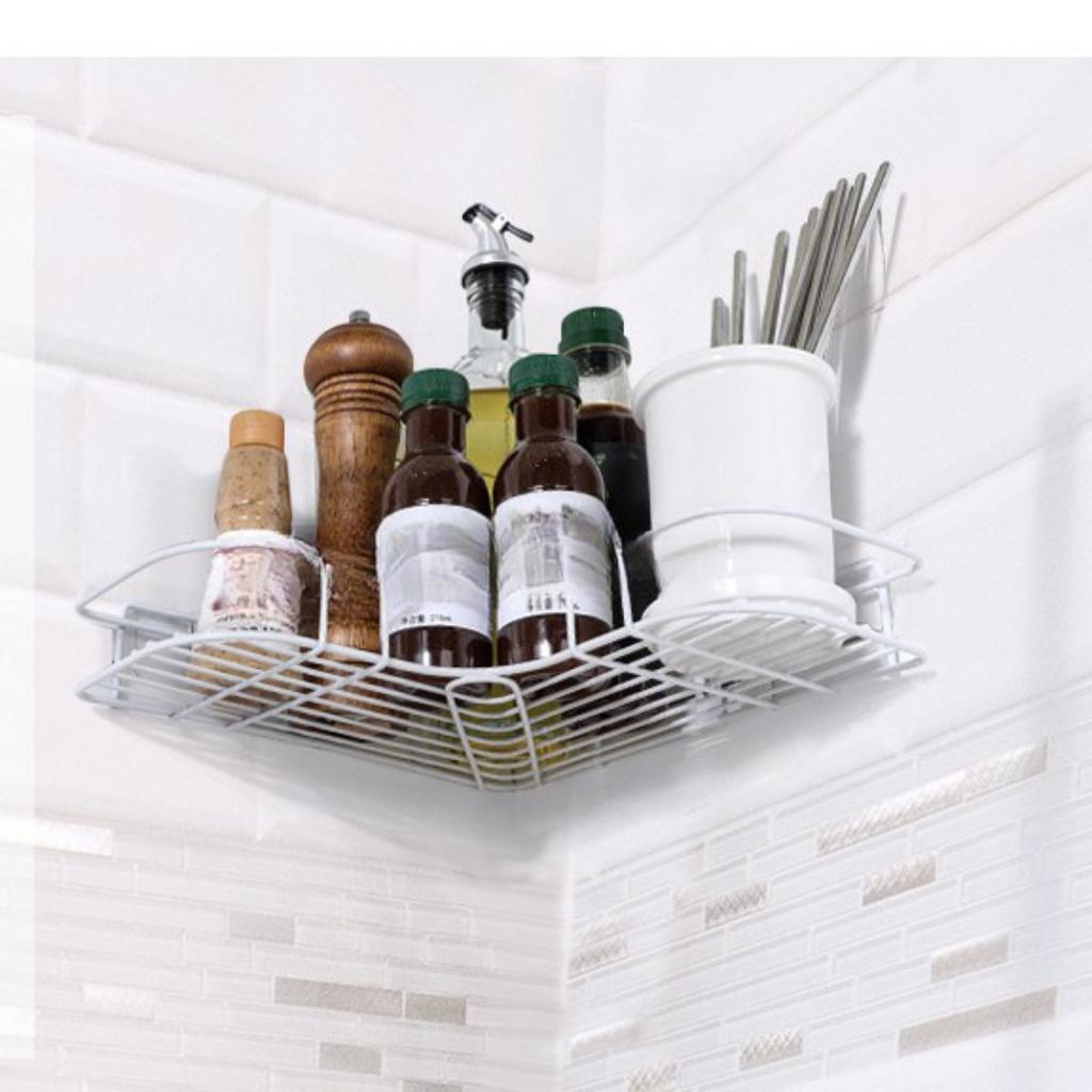 Iron Triangle Storage Rack Corner Bathroom Wall Mounted Kitchen Storage Rack Kitchen Non Perforated Storage Rack