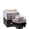 Violet Cup and Plate Ceramic Mug Retro Light Luxury Coffee Cup and Plate Set Iris Water Cup Event Gift Box
