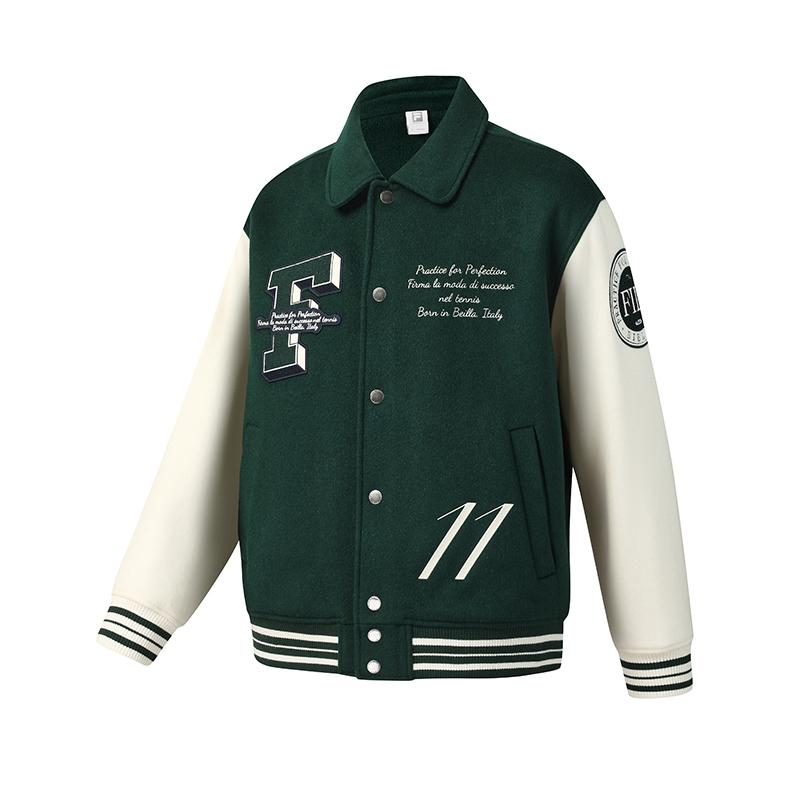 

Fila Tennis Stylish Retro Sports Casual Comfortable Cotton Jacket Men Jacket Green A11M543915FDG M