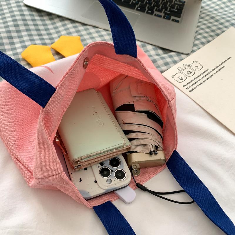 Summer New Duck Canvas Women's Bag, Cute and Fashionable Handbag, Fresh and Simple Shoulder Student Bag