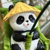 Cartoon Panda Fishing Figurine Sitting Panda Resin Statue Sculpture Outdoor Yard Fishpond Aquarium Fish