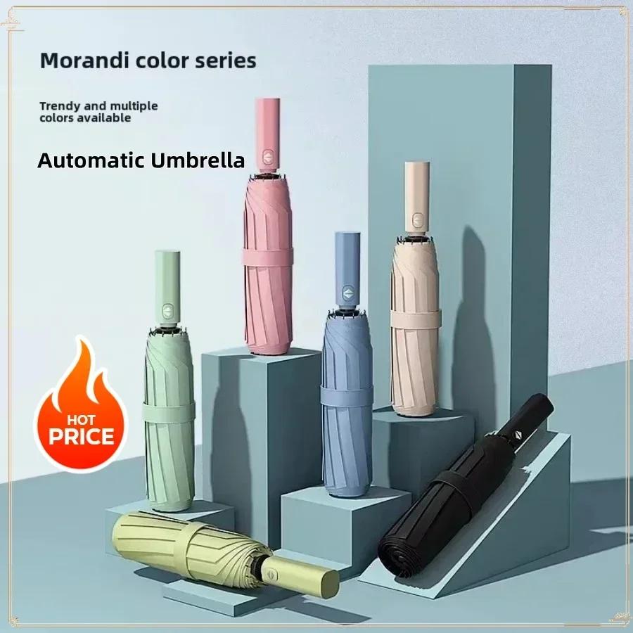 Folding Strong Windproof Automatic Umbrella 24 Double Keel Umbrella Sunshade Men's Umbrella Rain Large Parasol for Women