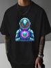 Unisexs Astronaut Mushroom Forest Graphic T Shirt Psychedelic Surreal Art Print Short Sleeve Crew Neck Casual Cotton Male Daily Tee