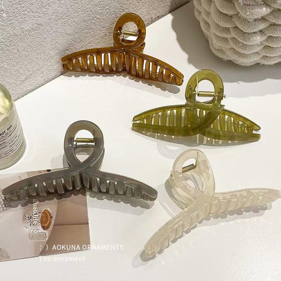 4Pcs Headwear Set Women Fashion Claw Clip Coffee Black Acrylic Large Hair Claw Korea For Girl Clip Barrette Hair Accessories