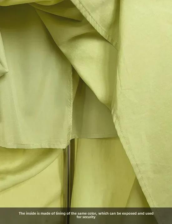 Luxi Tencel Tek Omuz Fırfırlı Tüp Elbise - Kore Stili