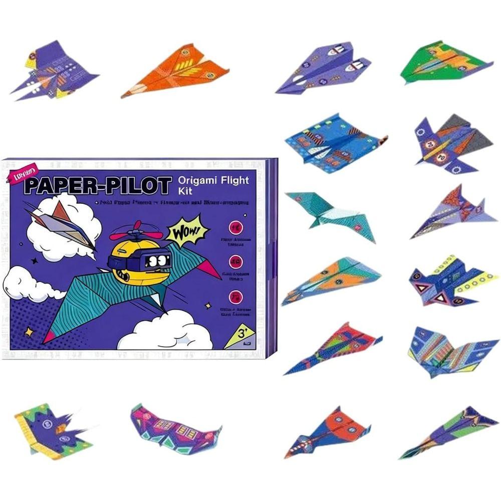 Montessori Handmade Airplane Origami Paper Versatile Paper Aircraft Toy  Kids Toddlers Children