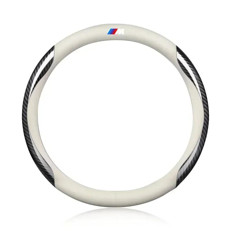2025 Hot For BMW New Car Leather Carbon Fiber Non-slip Steering Wheel Cover For BMW E46 E39 E90 E60 E36 F30 F10 E34 X5 E30 F20 E