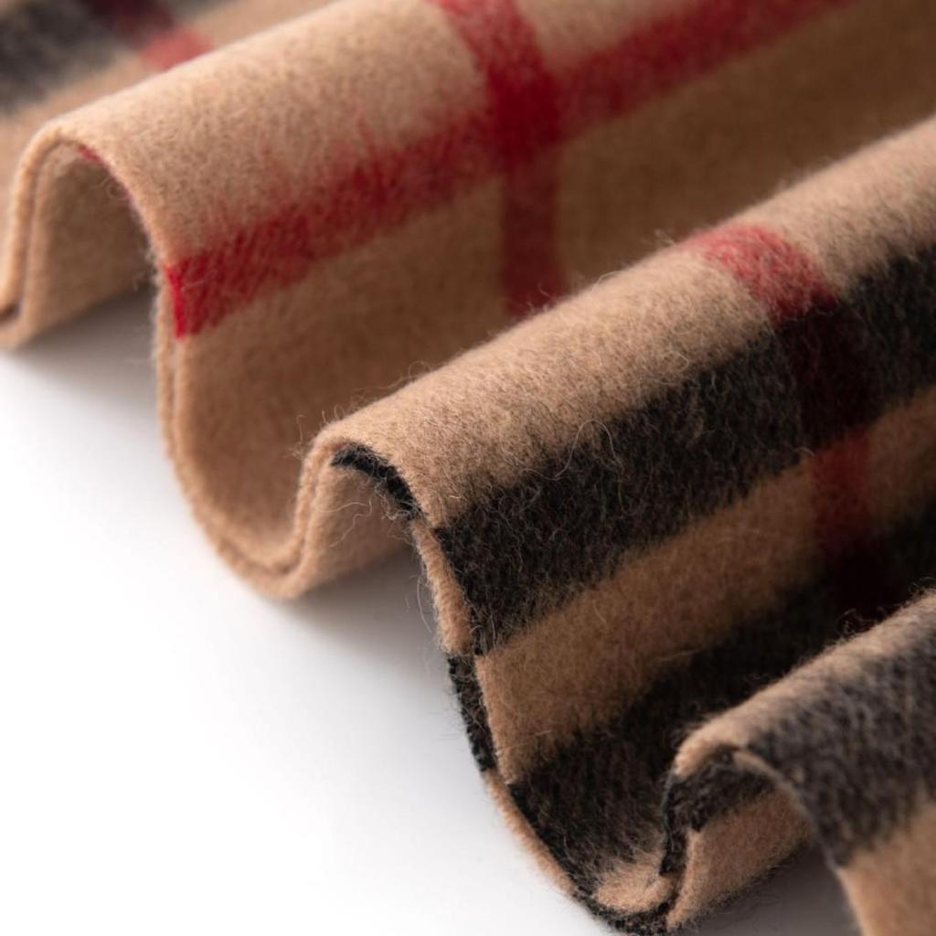 Korean Style Premium Women's Wool Scarf - Autumn/Winter British Plaid Shawl