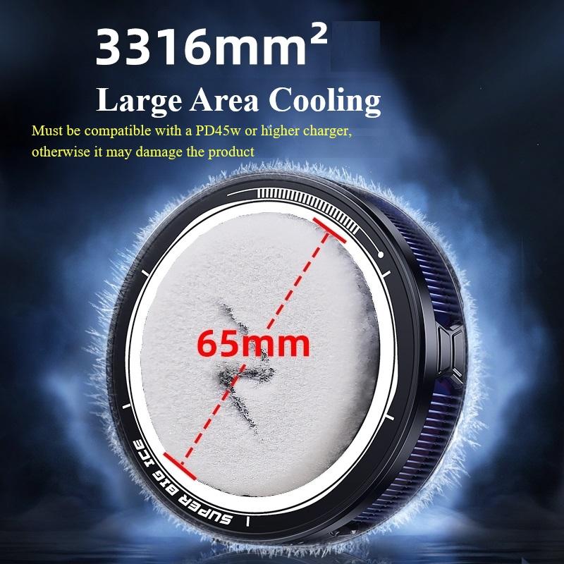 FS12 45W Semiconductor Tablet Cooler Large Area Powerful Cooling Magnetic RGB Phone Cooler for Pad/Gaming Phones with Lights