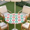 Outdoor Round Table Cover With Umbrella Hole Waterproof Patio Garden Tablecloth Elastic Edge Deck Balcony