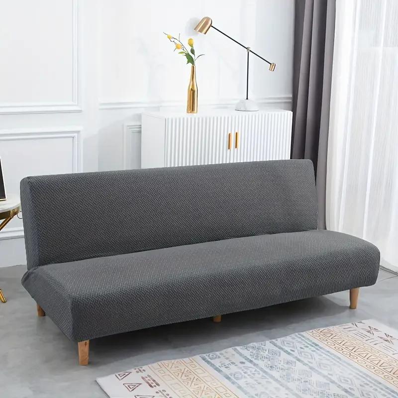 Jacquard Sofa Bed Covers High-quality Armless Sofa Cover Without Armrest for Living Room Stretch Folding Home Couch Slipcovers