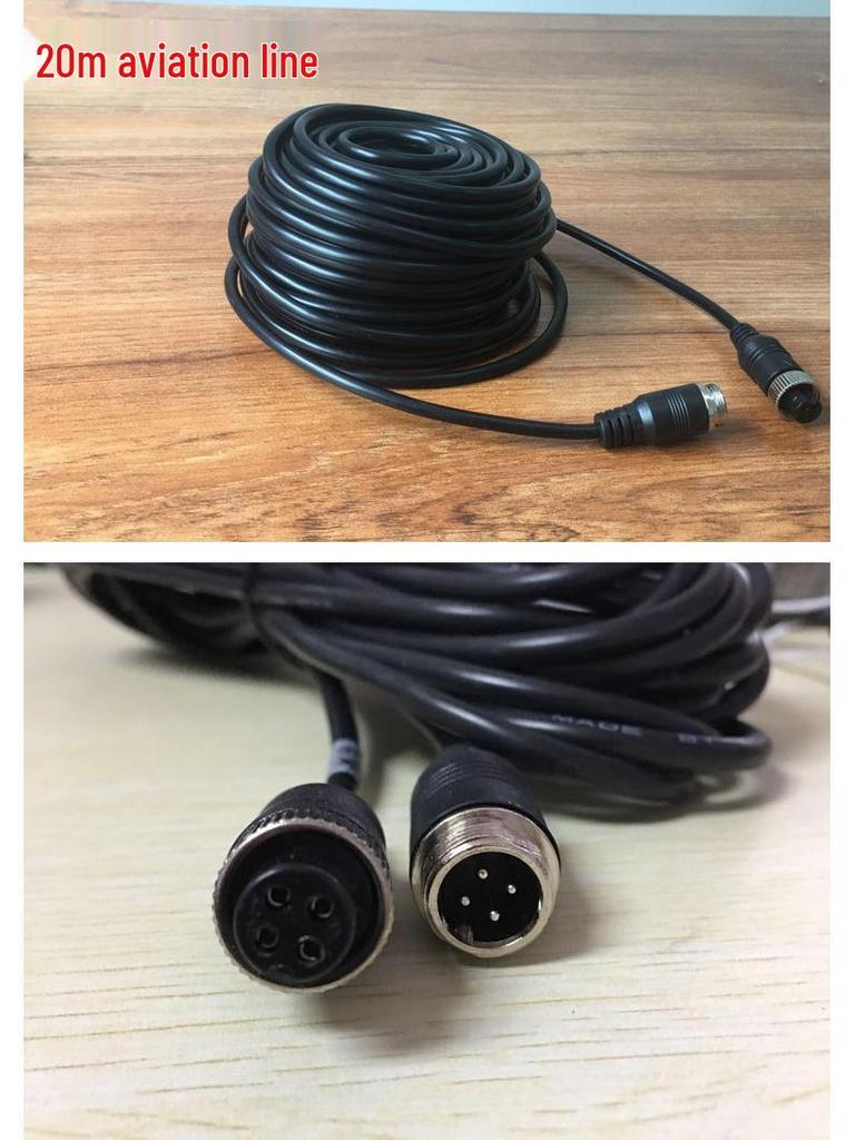 Aviation Head Spring Wire Four-Way Camera Connection Cable for Truck and Semi-Trailer Monitoring